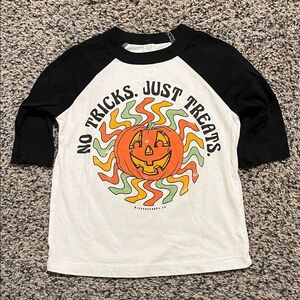 Kids Halloween Raglan Shirt - Black & White